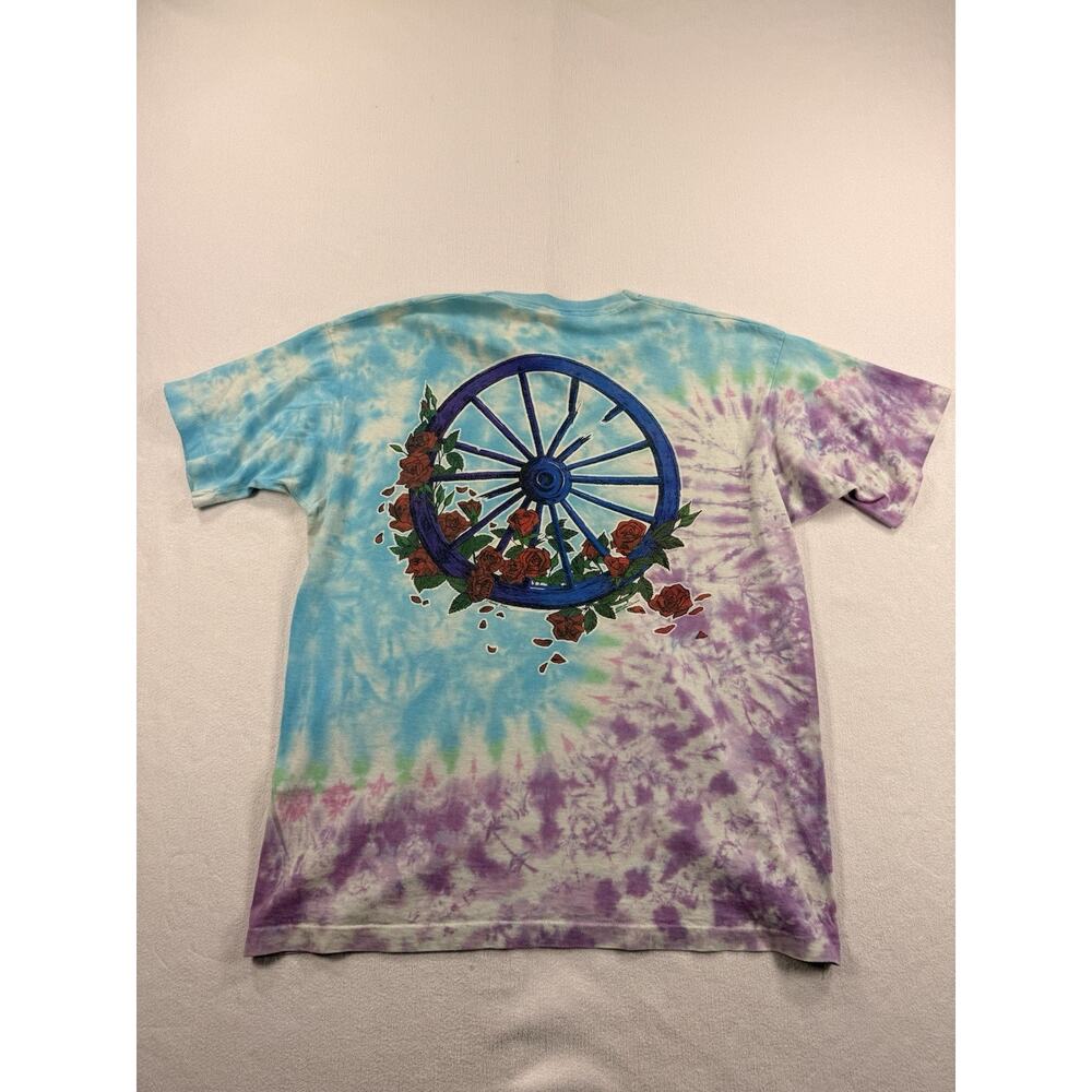 Vintage Grateful Dead 1990 Skeleton Rose Tie Dye Single Stitch Mens T Shirt XL - Picture 13 of 16